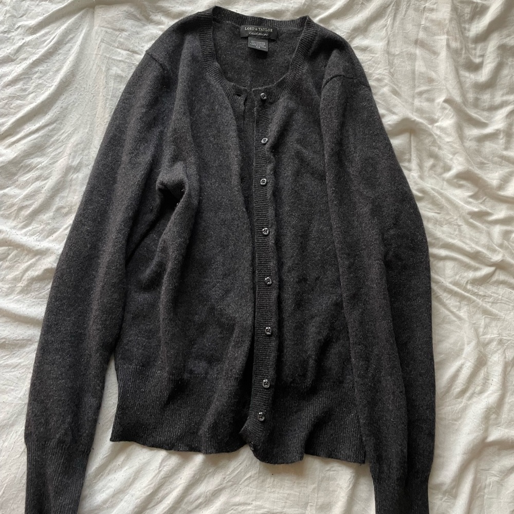 Gray cashmere cardigan